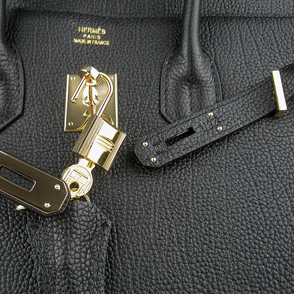 High Quality Fake Hermes Birkin 35CM Togo Leather Bag Black 6089